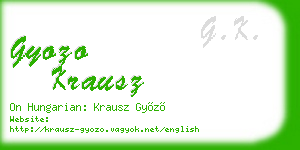 gyozo krausz business card